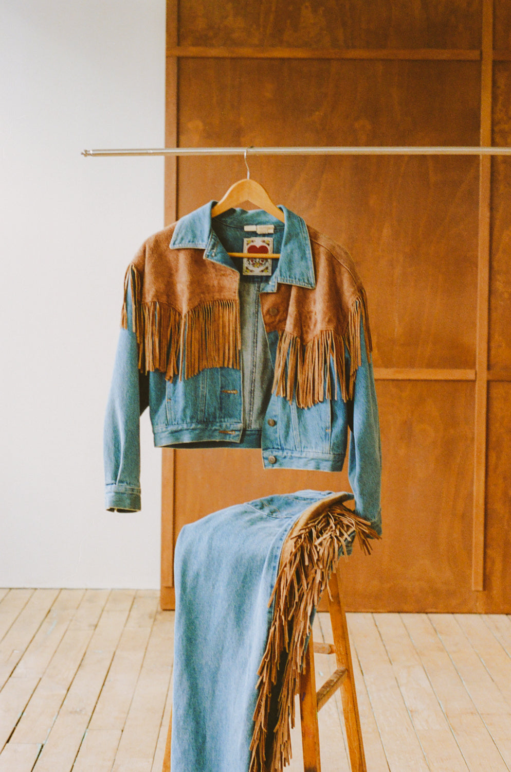 Vintage Western Denim and Suede Matching Set
