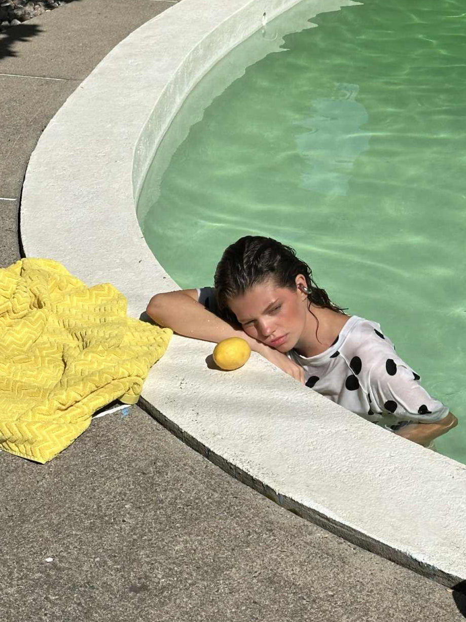 Y2K White & Black Polka Dot Top