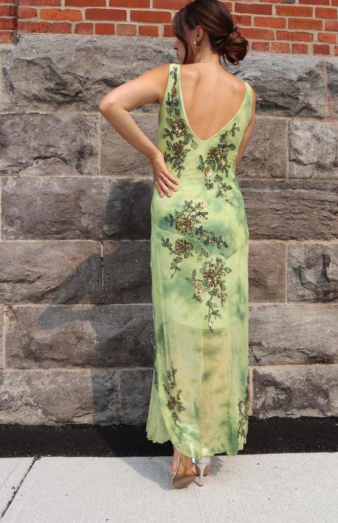 Vintage 90’s silk dress with beading and embroidery