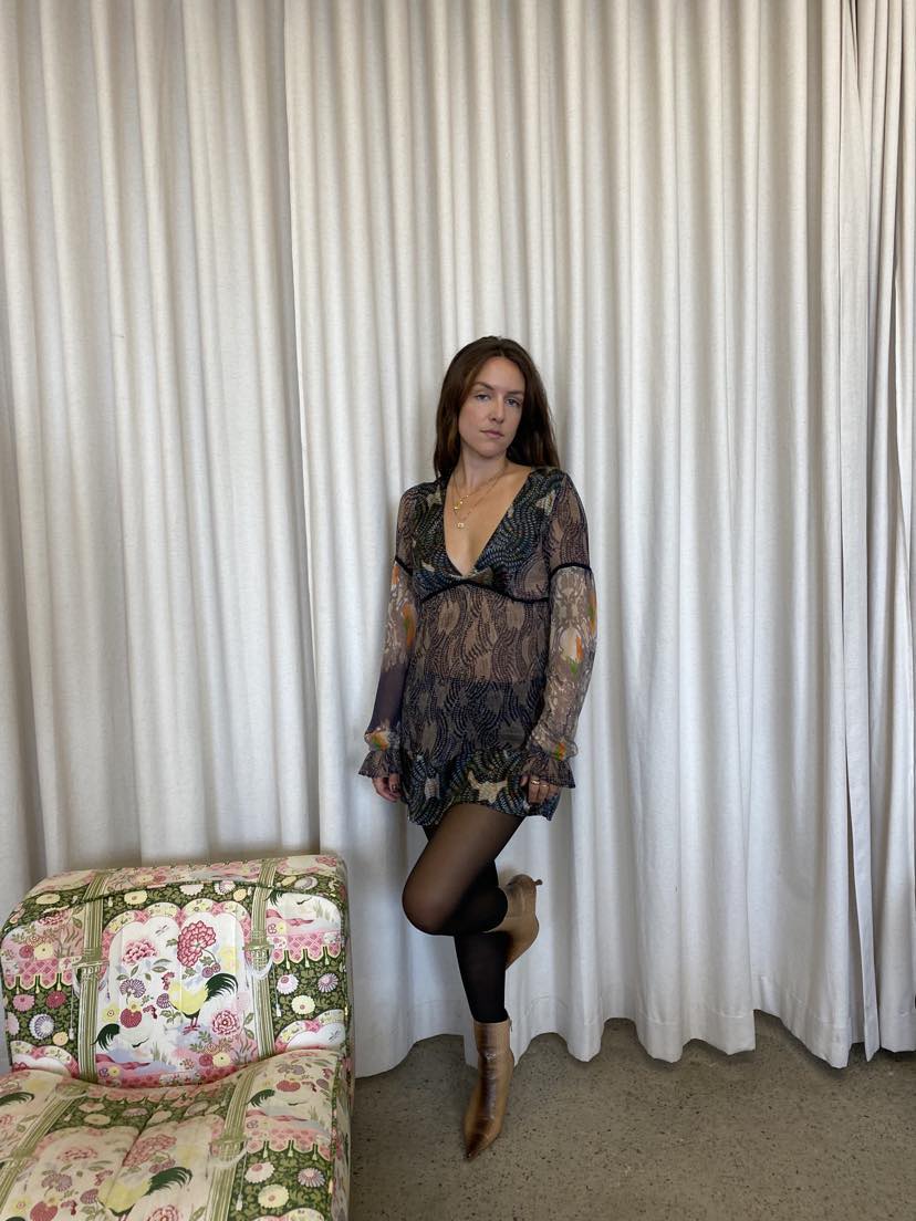 Vintage 90's boho silk dress