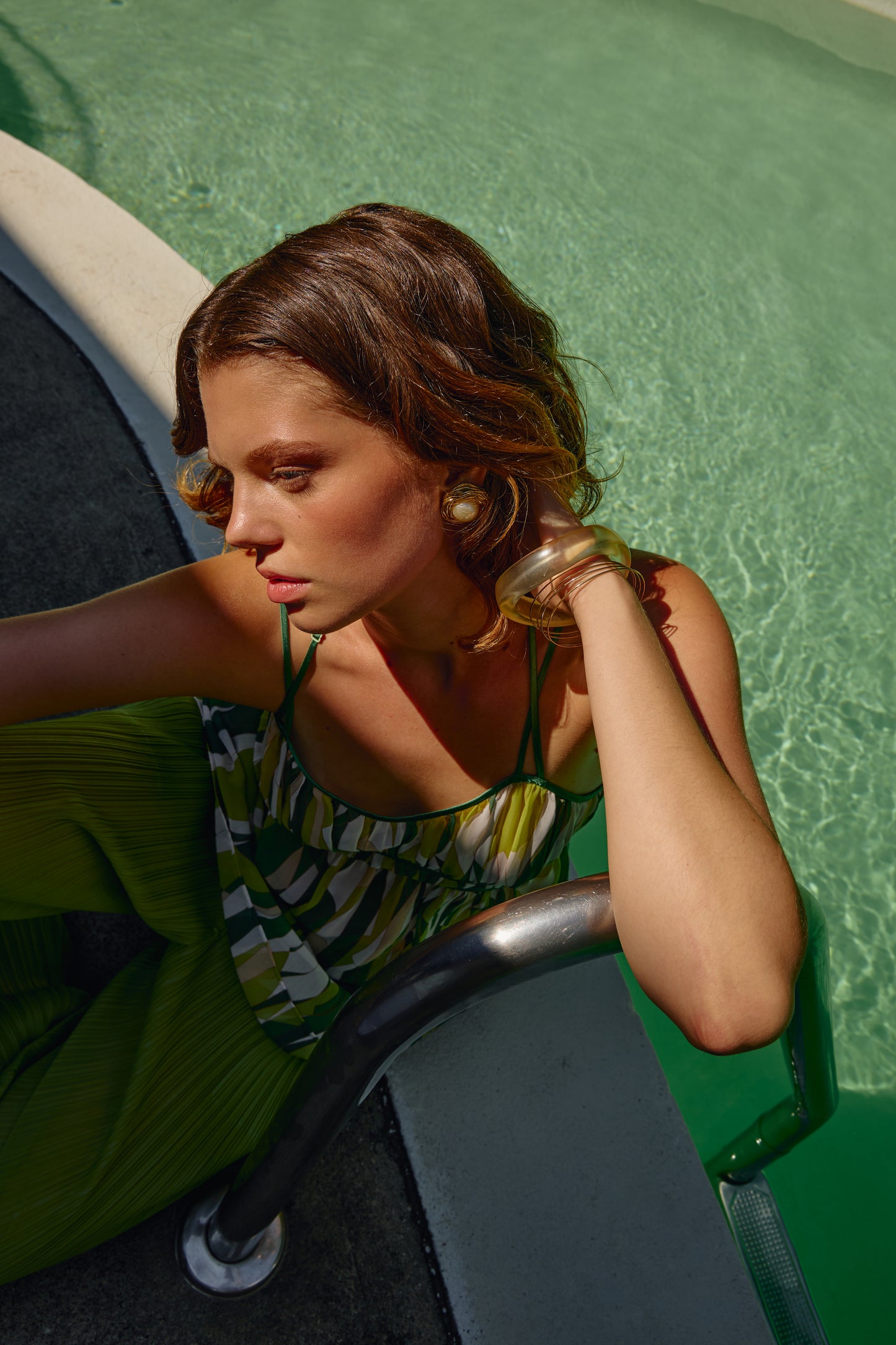 Vintage Pleated Sage Green Pants