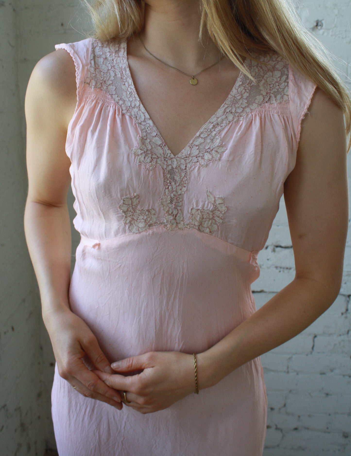 Vintage late 50’s full-length silk maxi dress