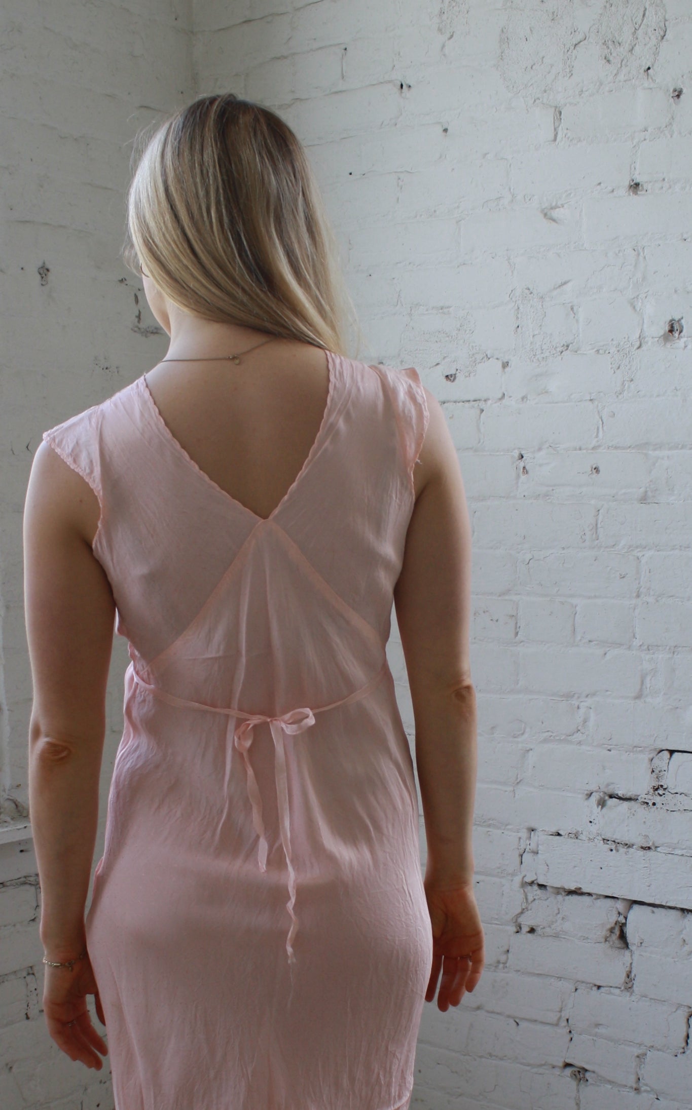 Vintage late 50’s full-length silk maxi dress