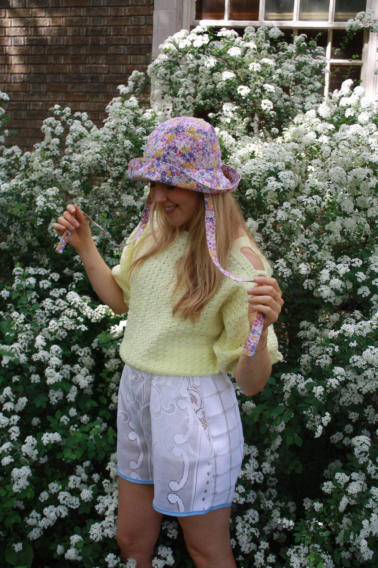 Cotton large brim summer hat