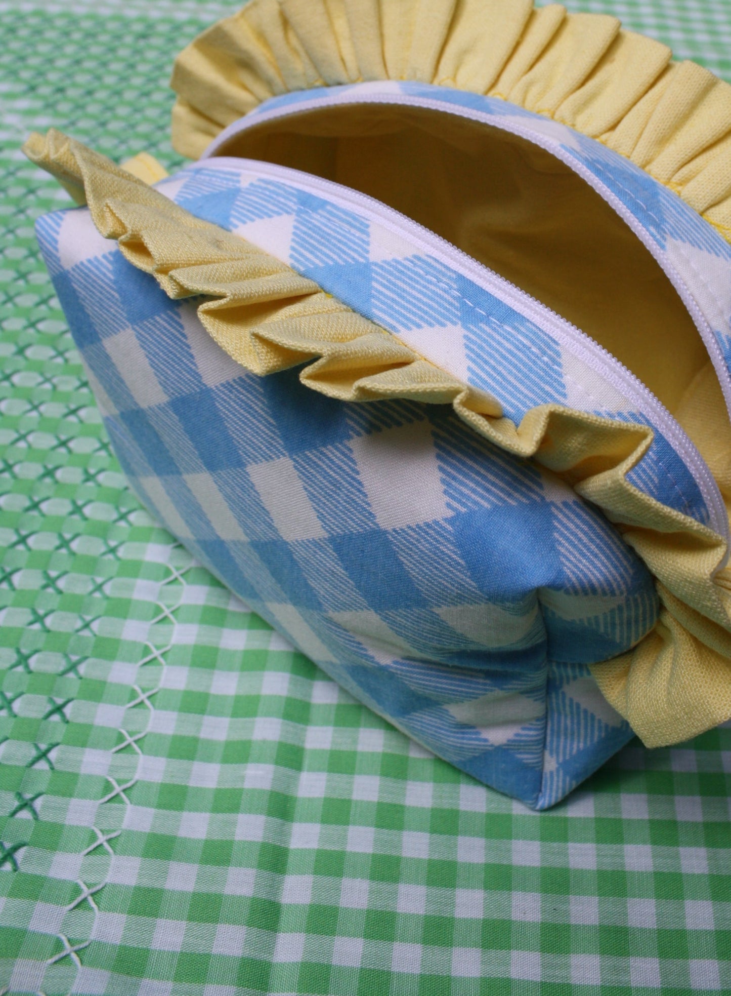 Makeup bag - blue and white