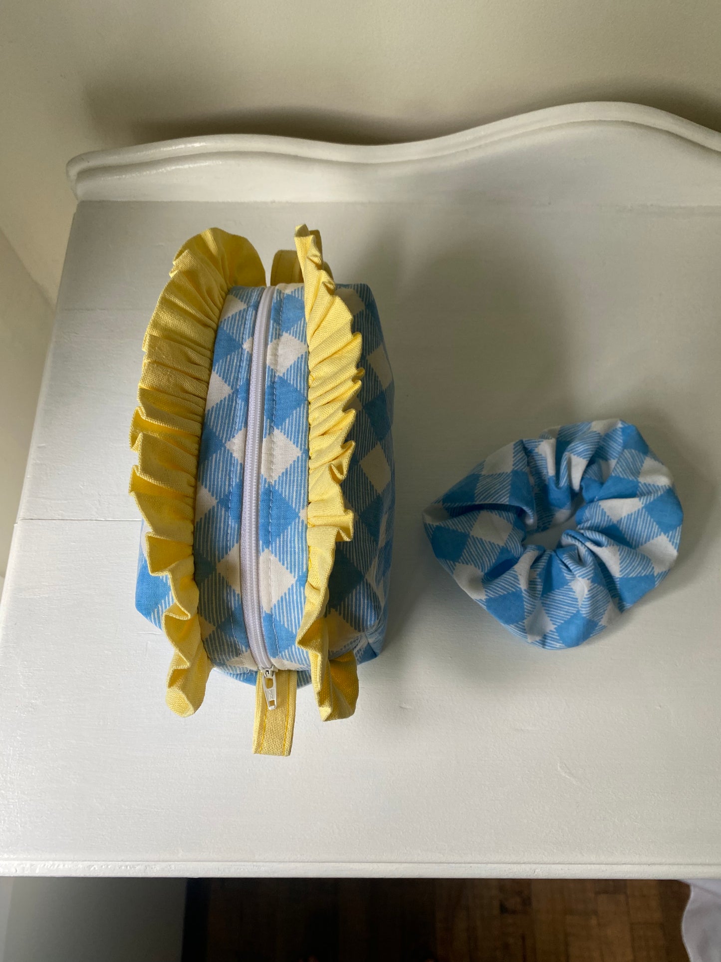 Makeup bag - blue and white