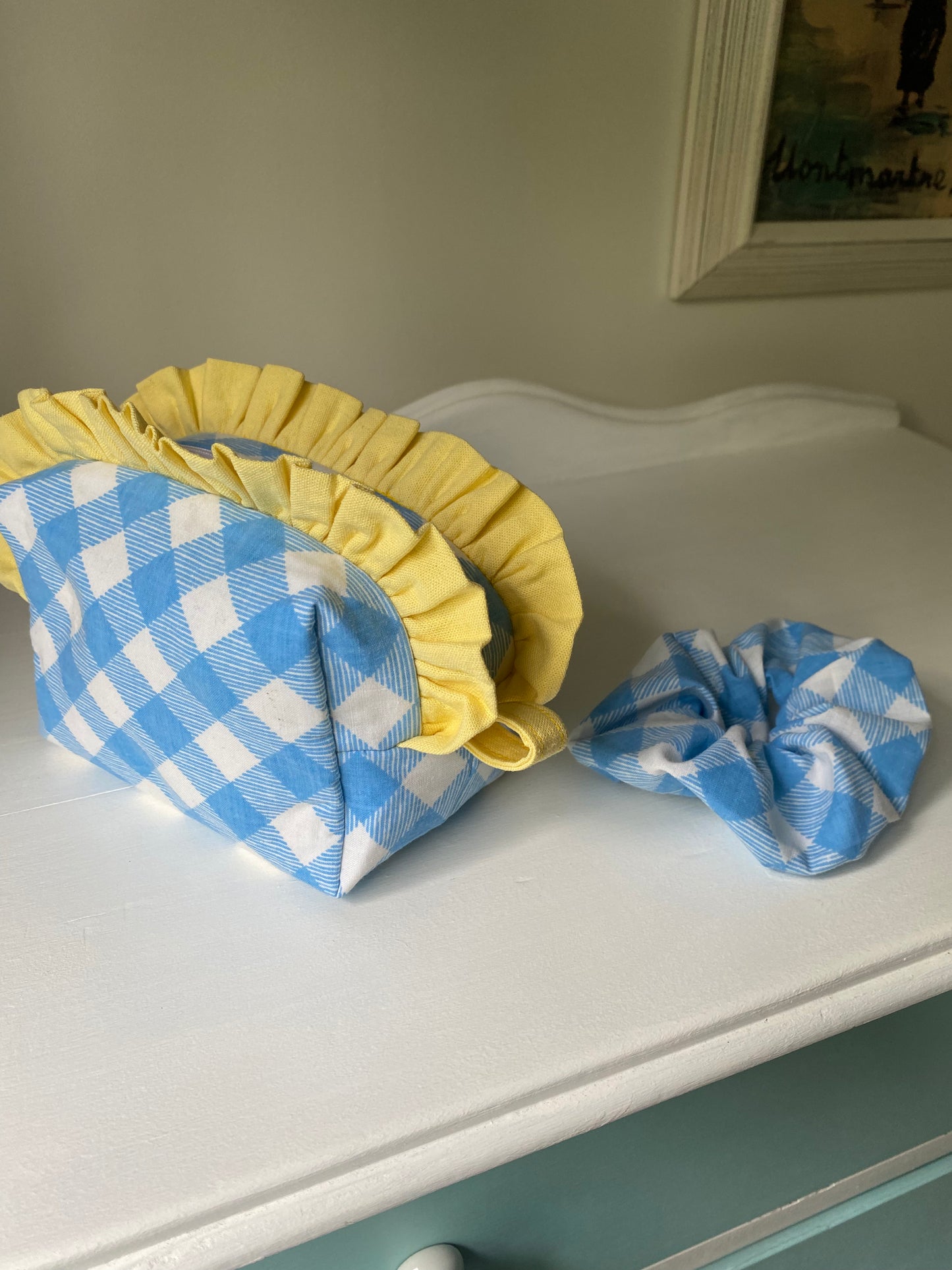 Makeup bag - blue and white