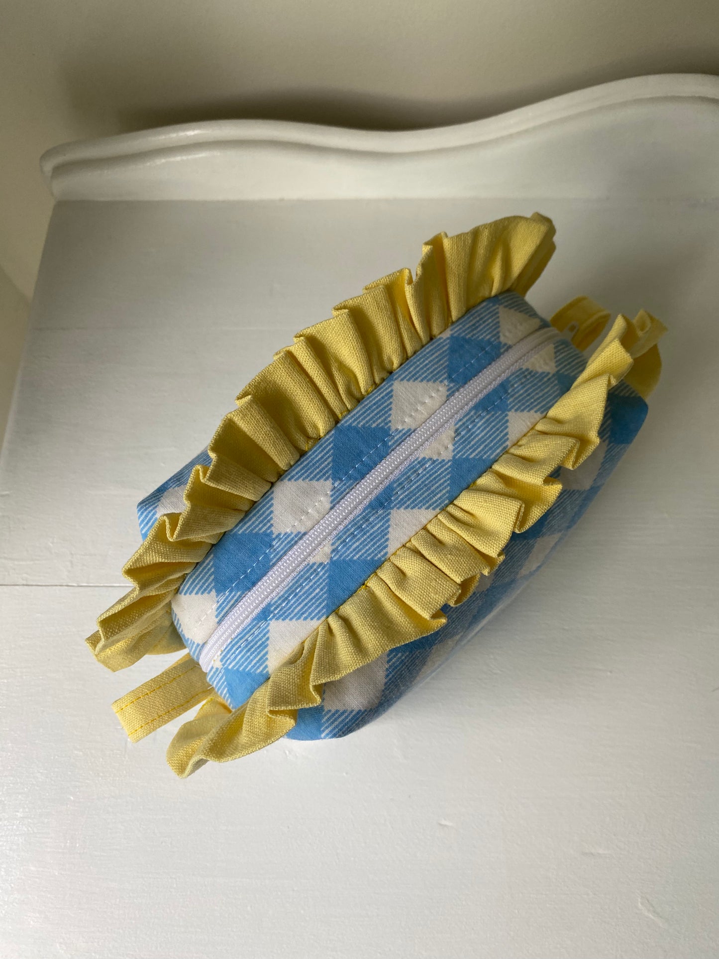 Makeup bag - blue and white