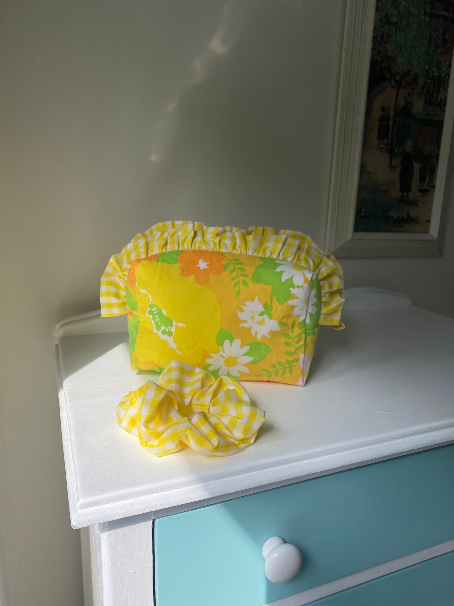 Large makeup bag - 70's floral