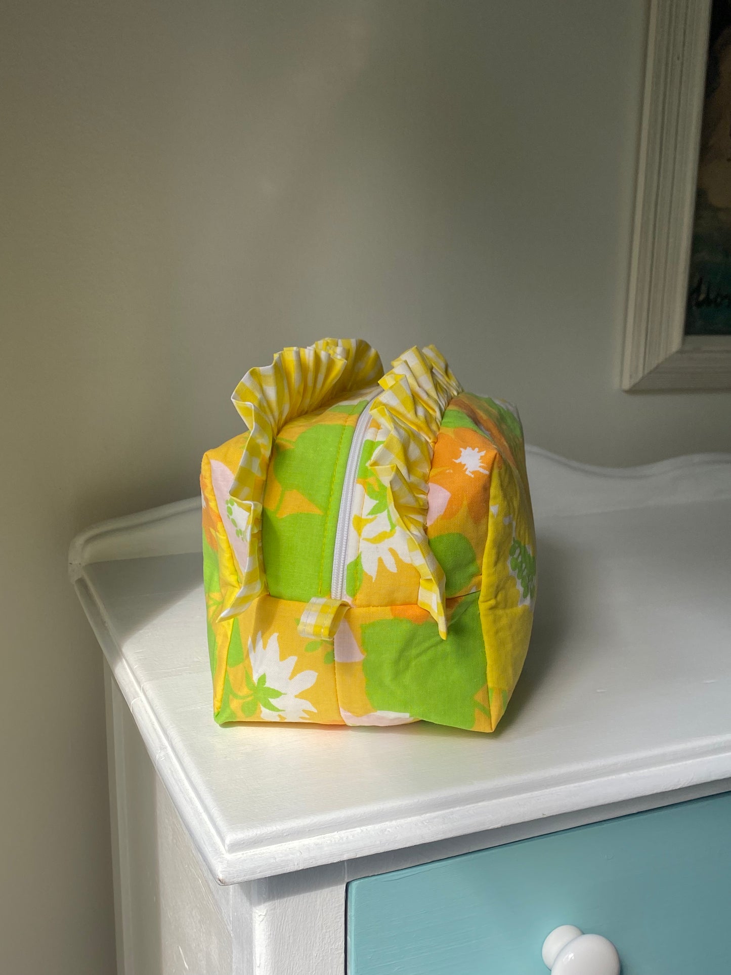 Large makeup bag - 70's floral