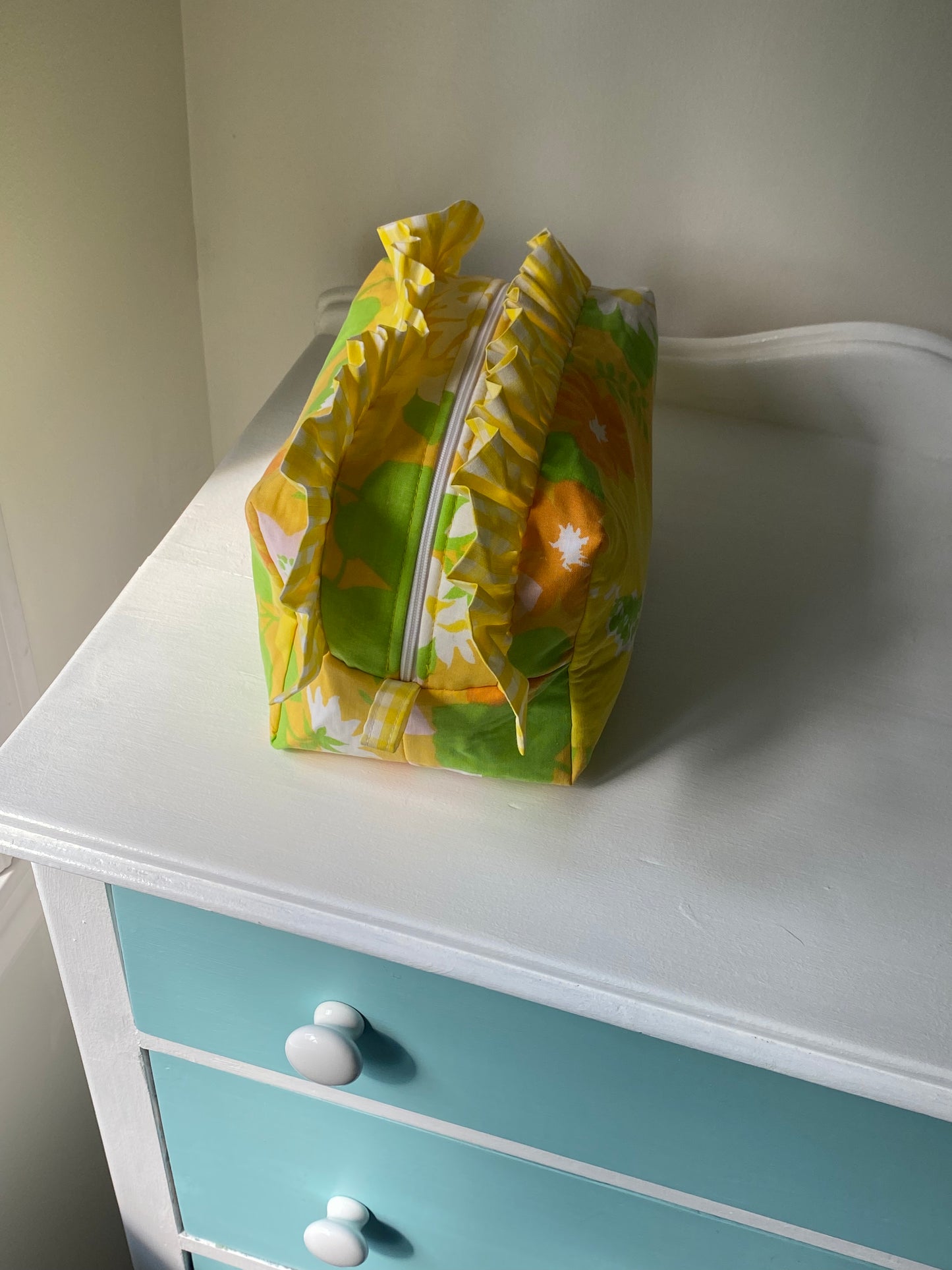 Large makeup bag - 70's floral