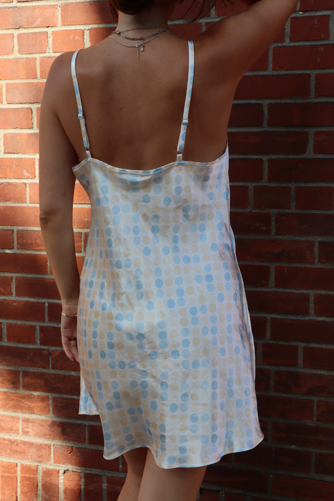 Vintage Y2K polka dot slip dress