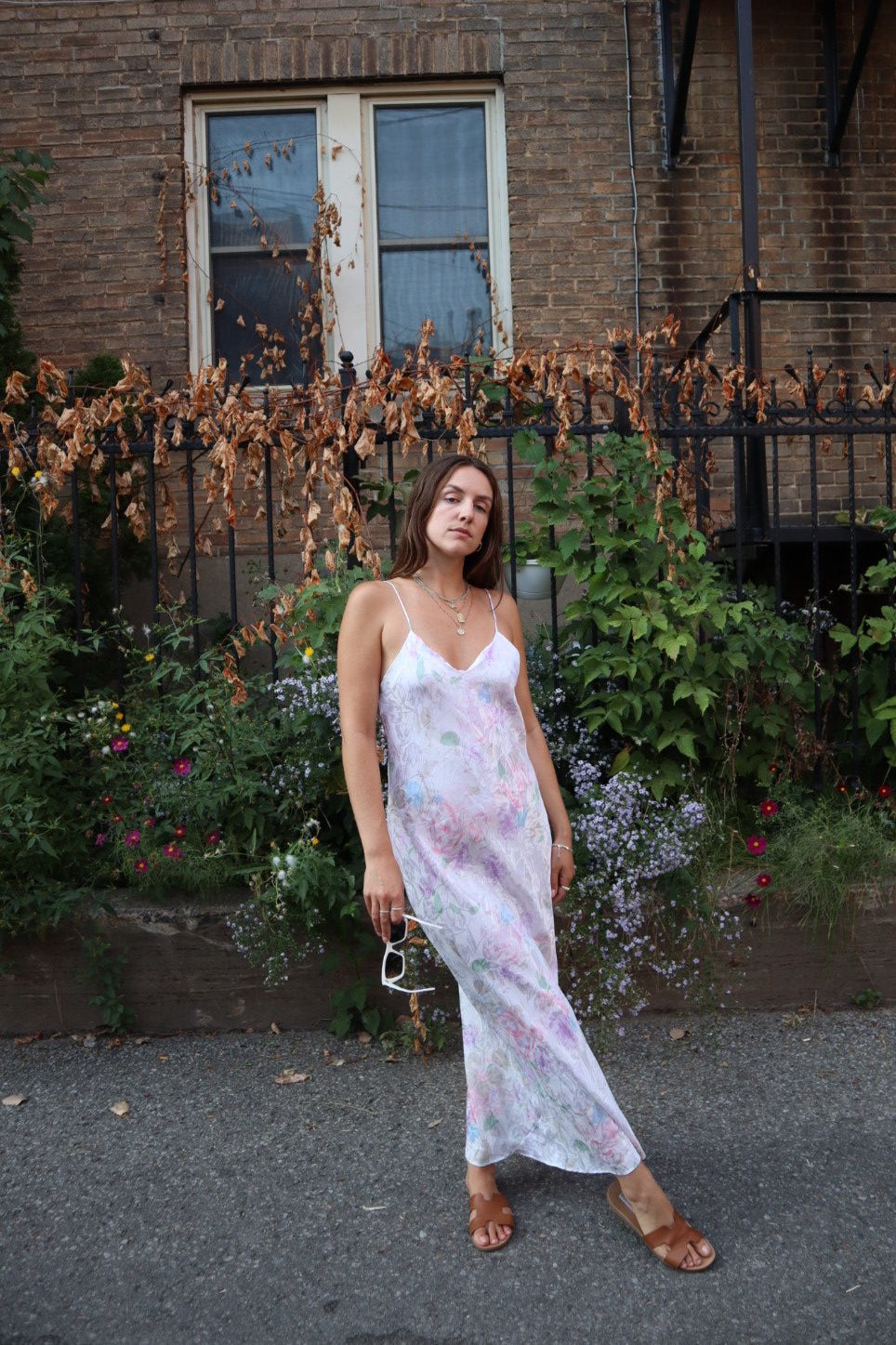 Vintage 80's pastel maxi slip dress