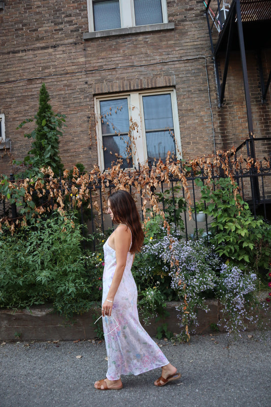 Vintage 80's pastel maxi slip dress