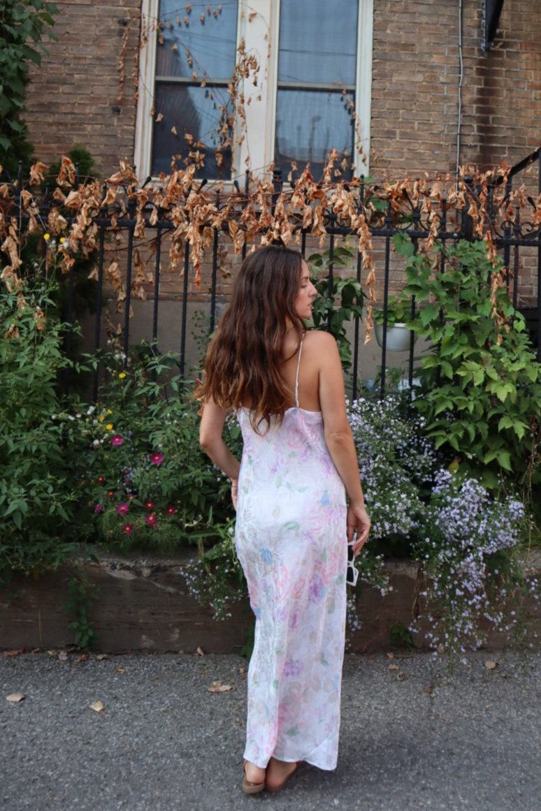 Vintage 80's pastel maxi slip dress