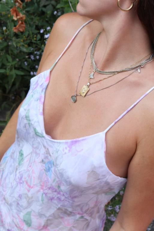 Vintage 80's pastel maxi slip dress