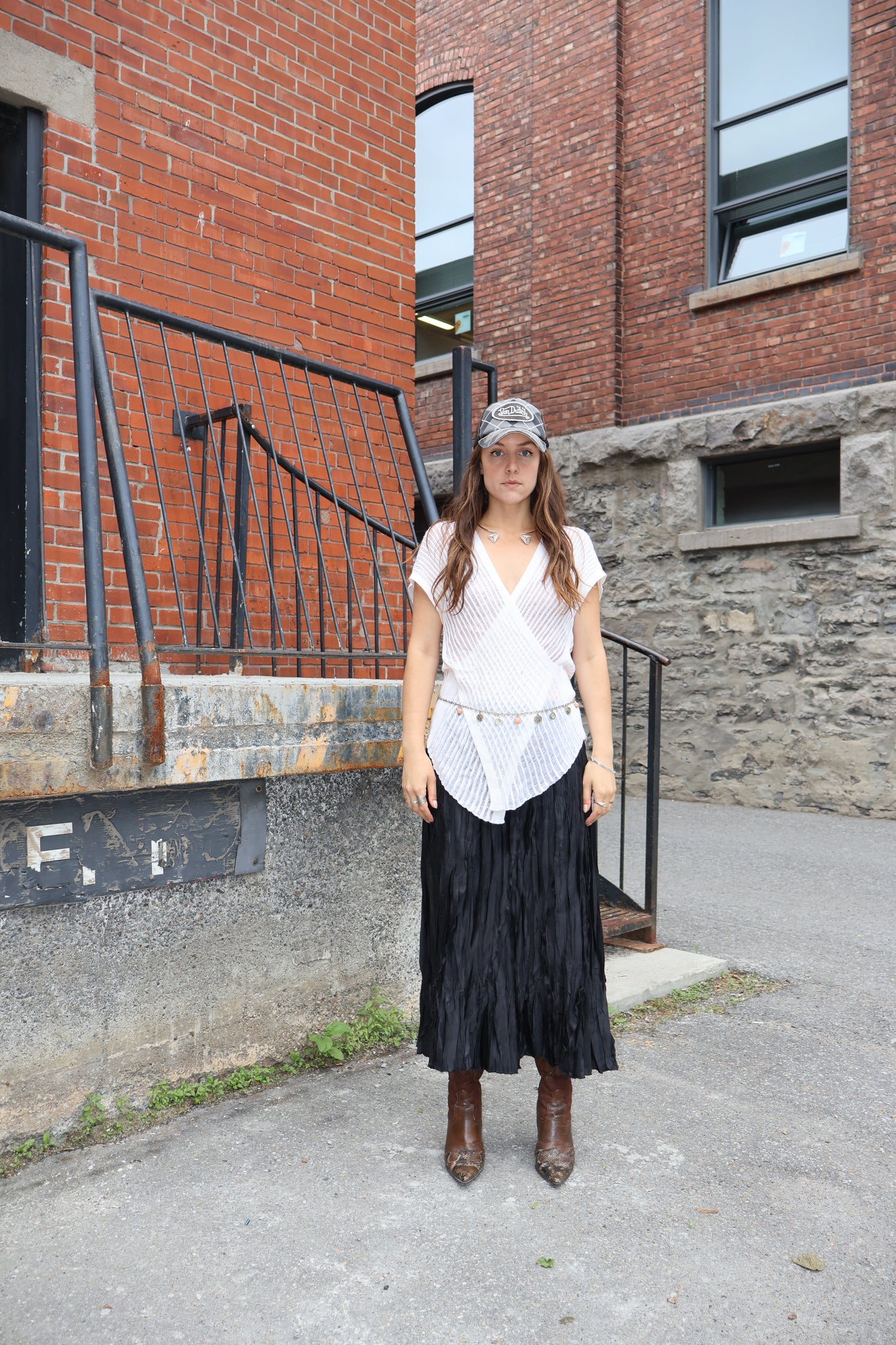 Vintage 90's textured maxi skirt