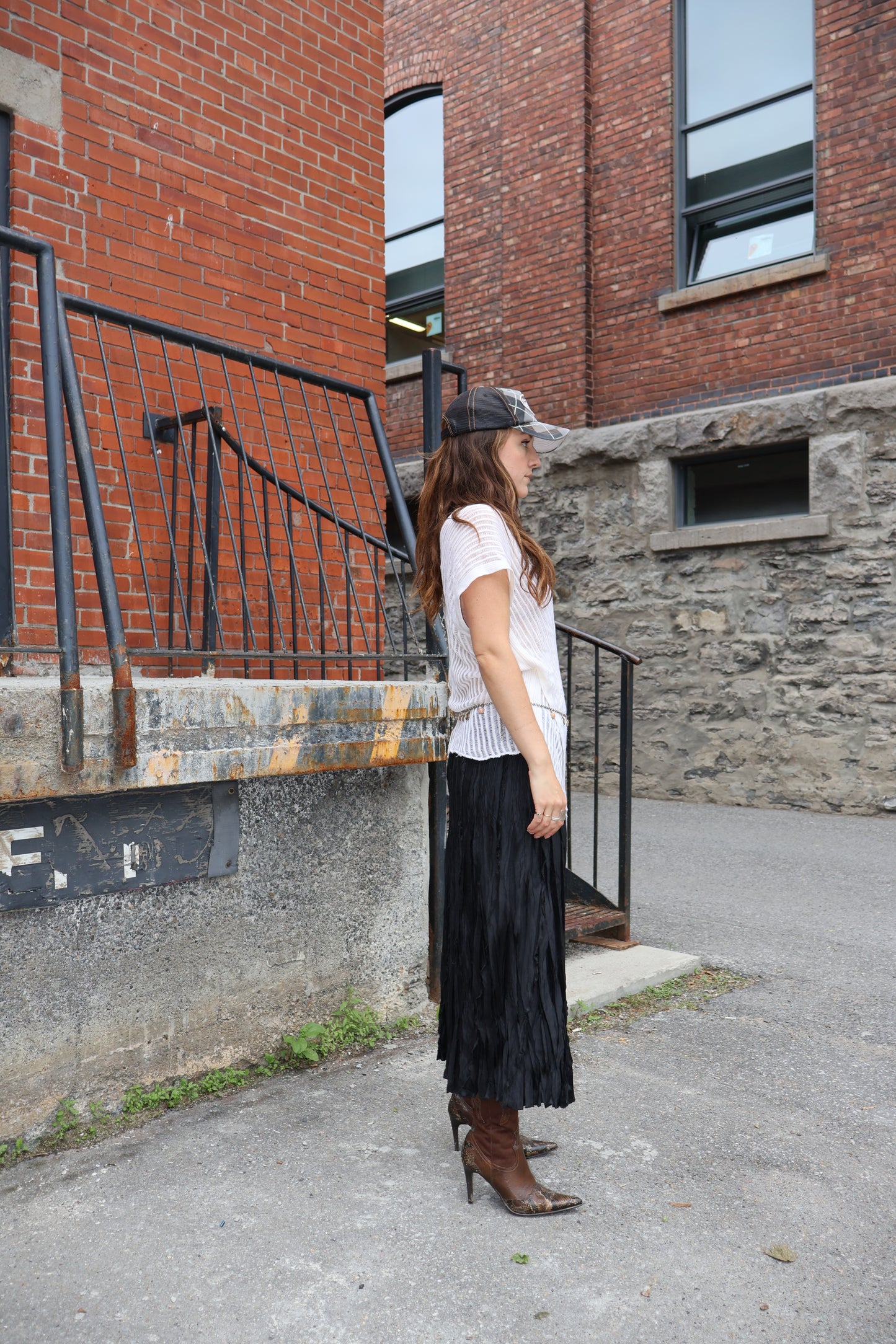 Vintage 90's textured maxi skirt