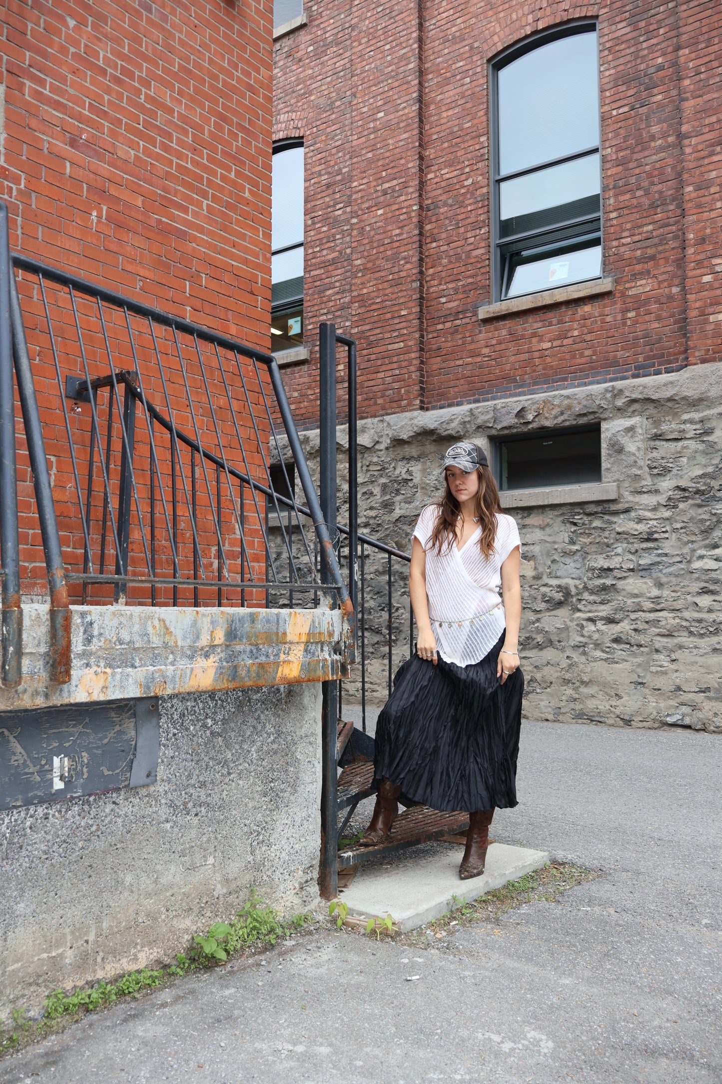 Vintage 90's textured maxi skirt