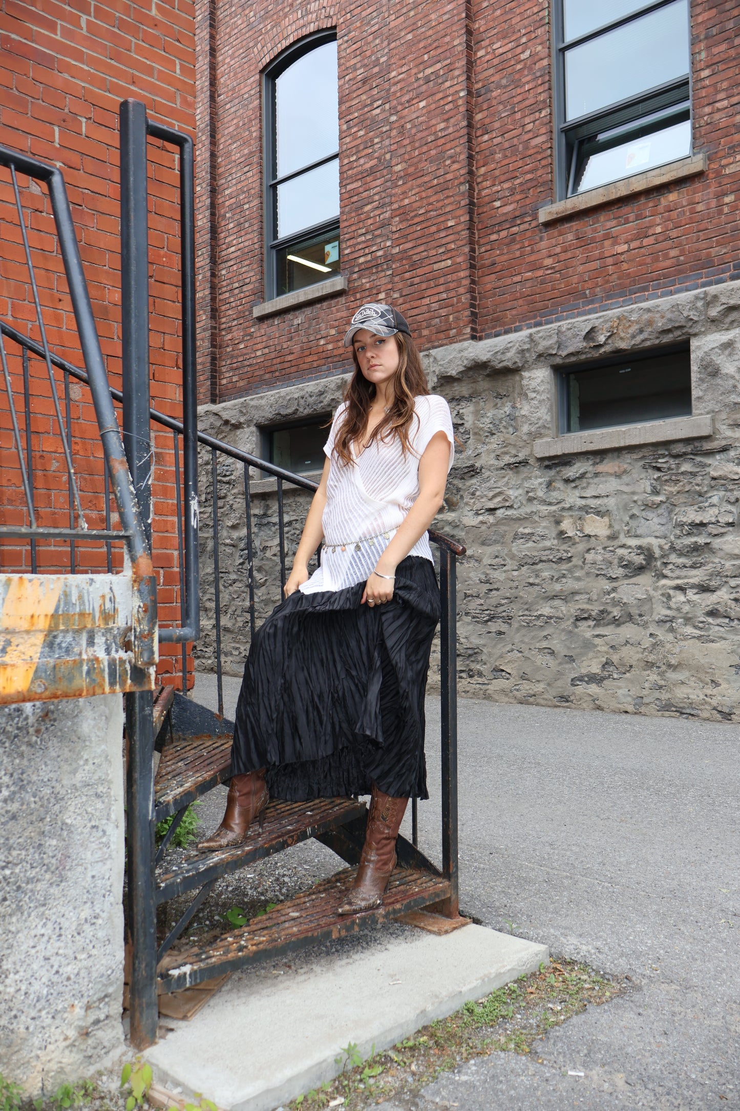 Vintage 90's textured maxi skirt