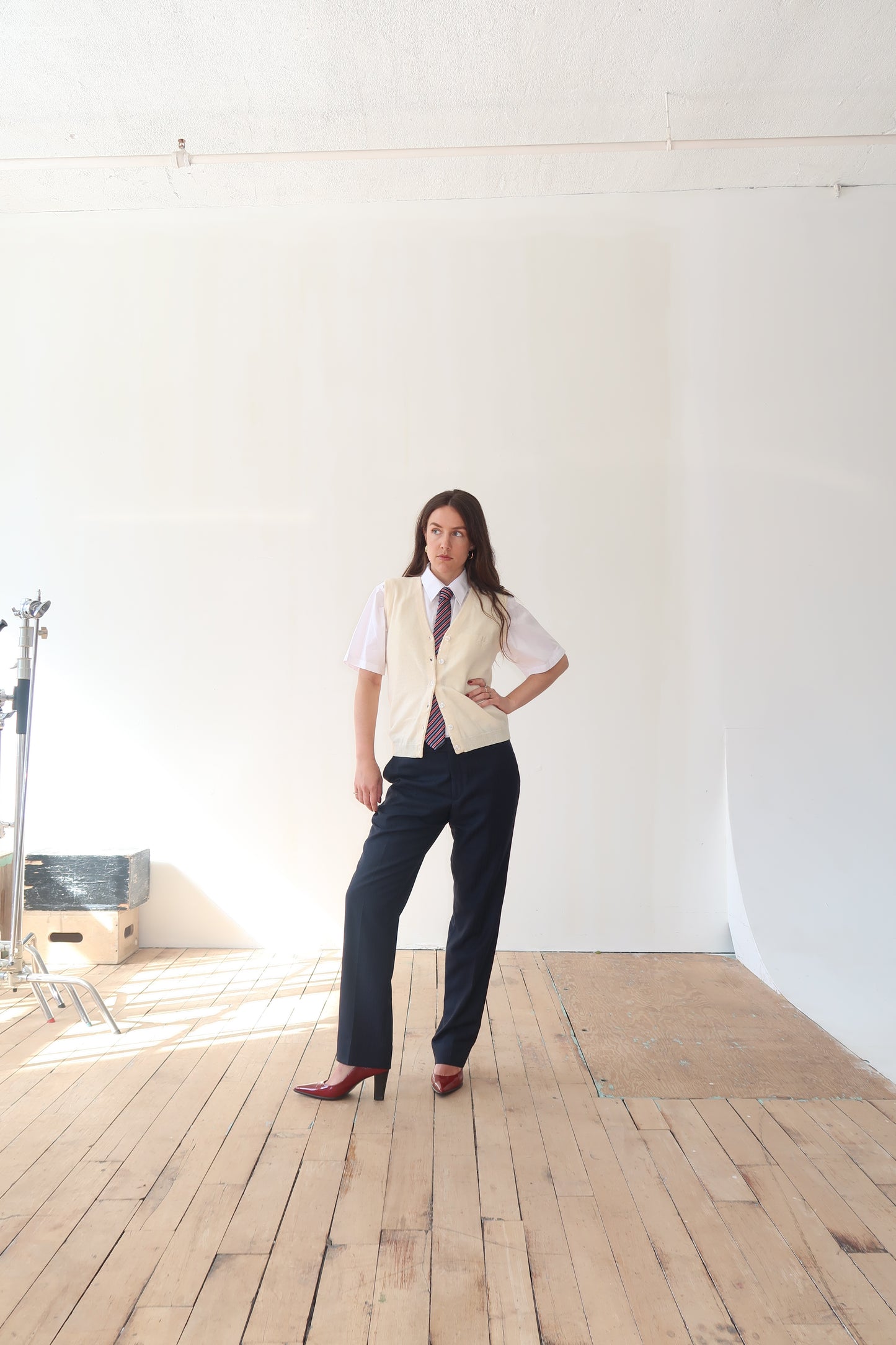 Vintage 80s Knit Button-Up Vest