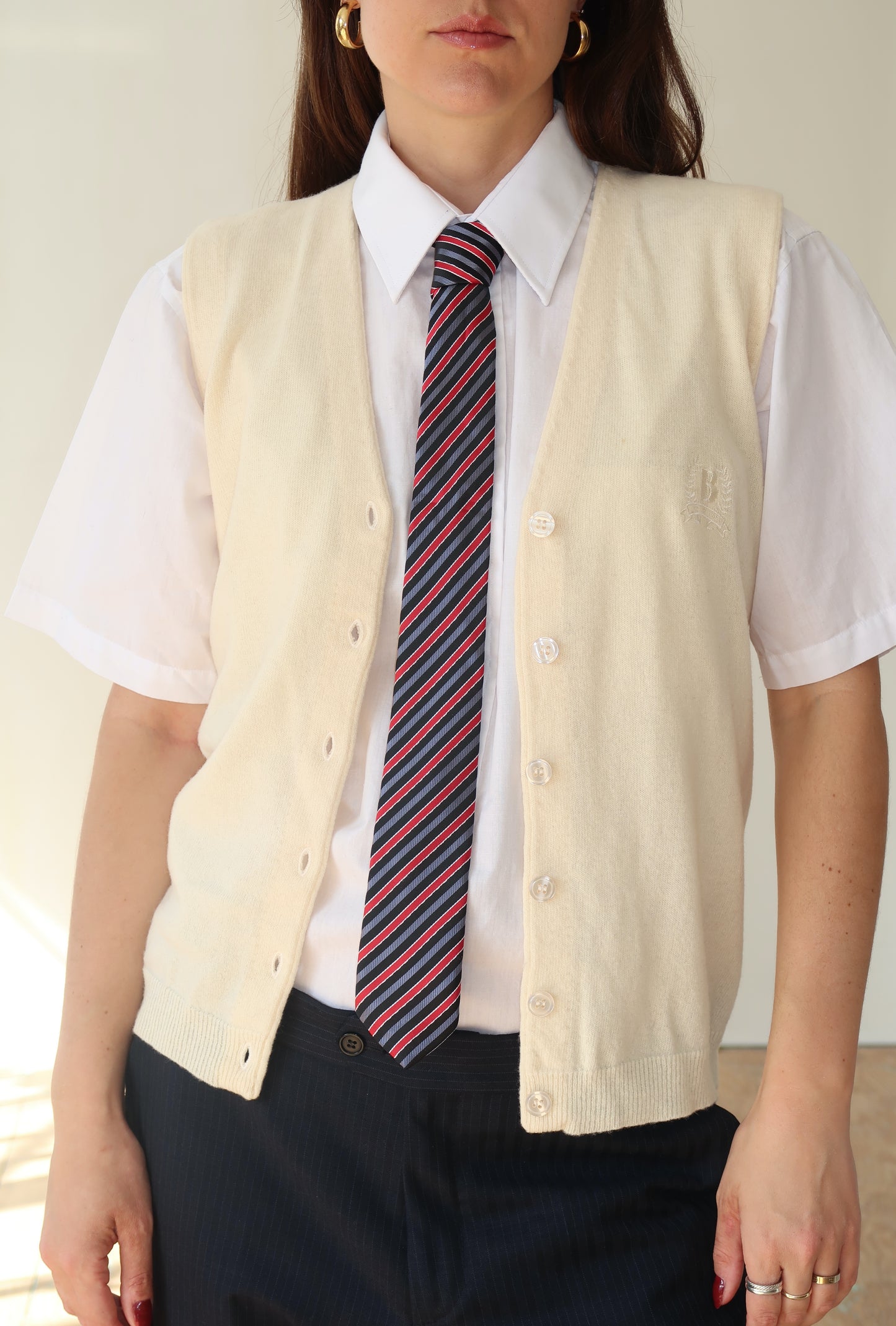 Vintage 80s Knit Button-Up Vest