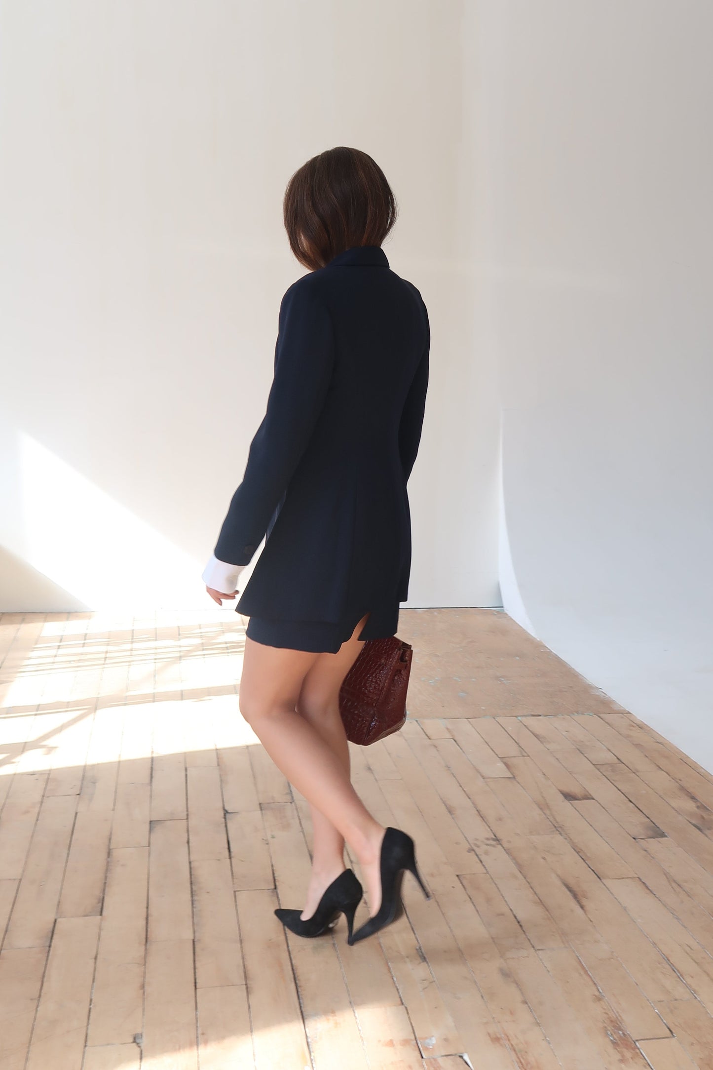 Vintage Navy Blue Shift Dress with Tailored Jacket