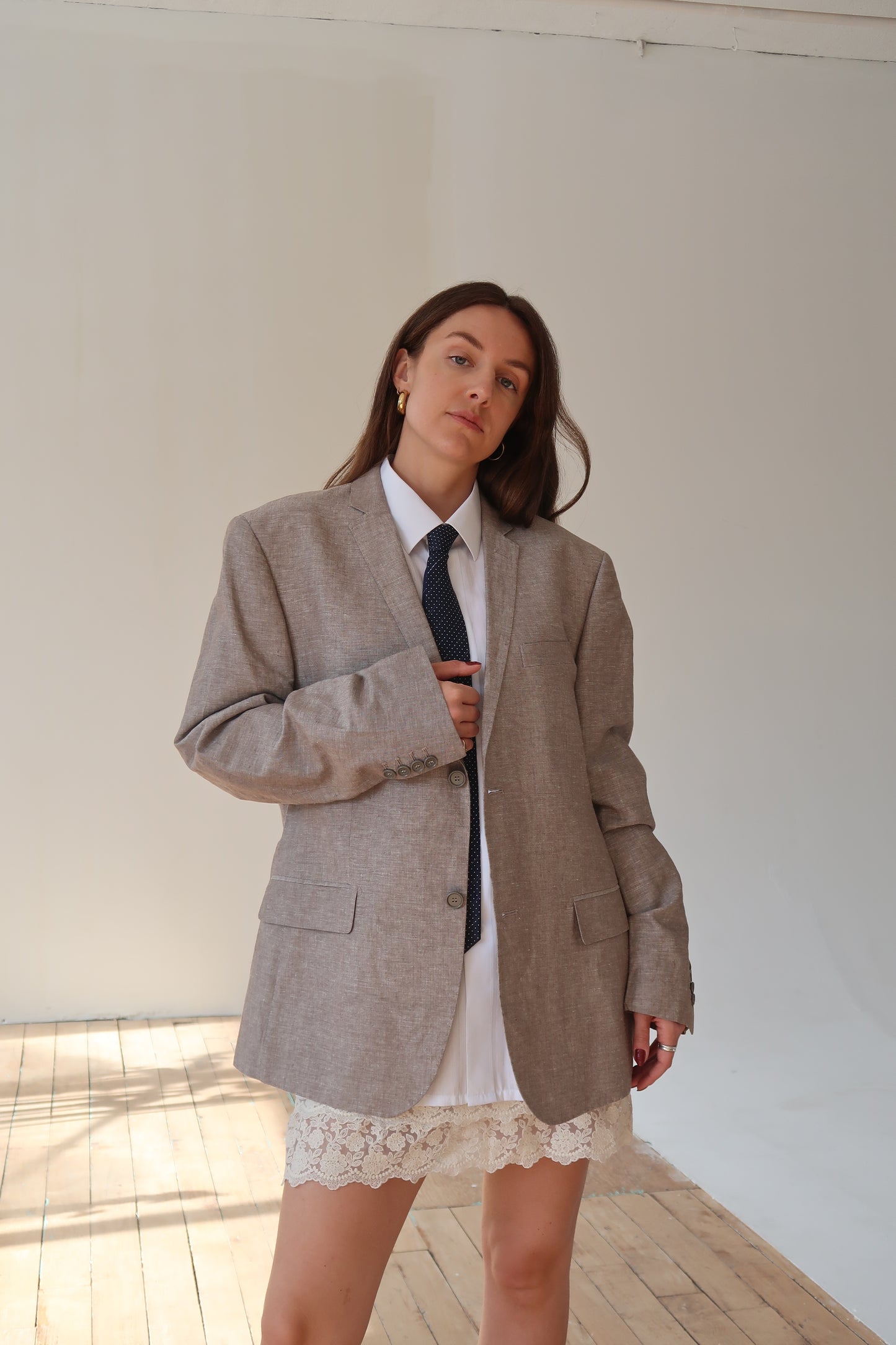 Vintage Linen Suit Jacket