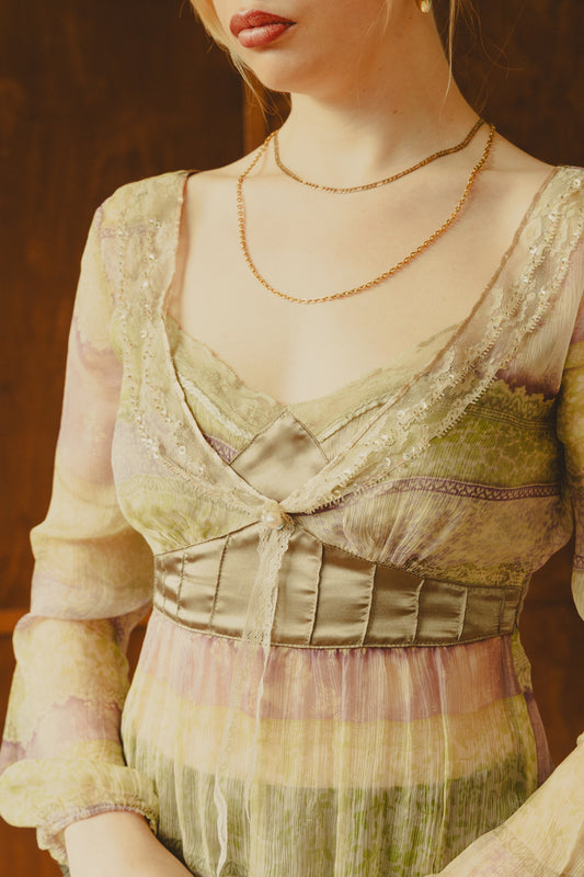 Vintage Sheer Fairy Beaded Blouse