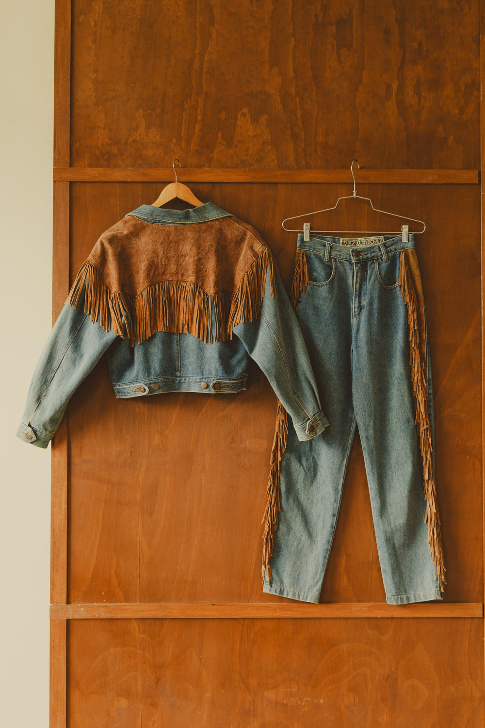 Vintage Western Denim and Suede Matching Set
