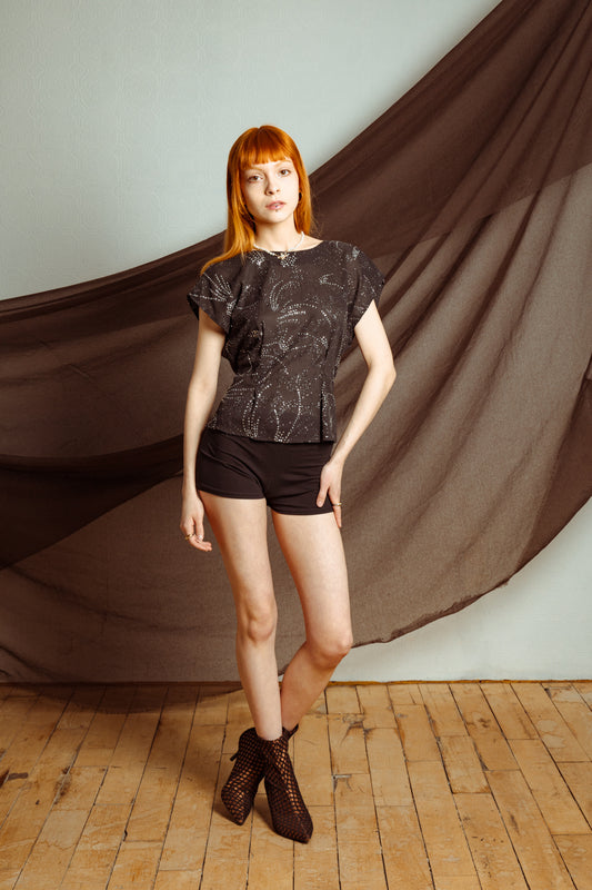 Vintage 70’s Sparkly Backless Formal Evening Top