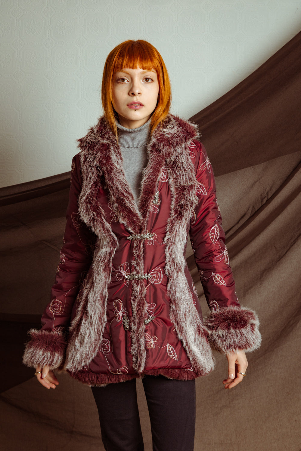 Cherry Red Faux Fur Y2K Winter Jacket – Bratz Doll Style