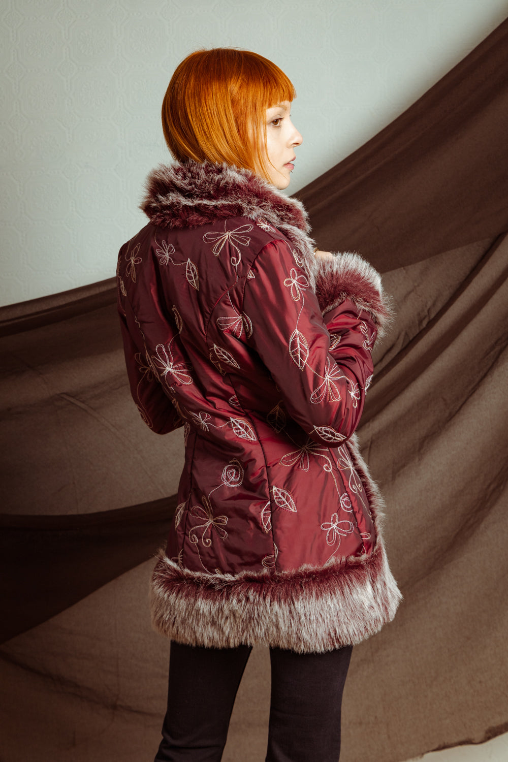 Cherry Red Faux Fur Y2K Winter Jacket – Bratz Doll Style