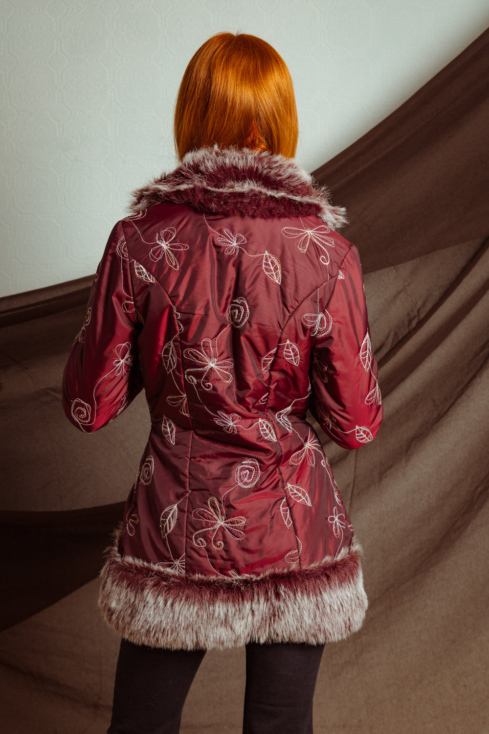 Cherry Red Faux Fur Y2K Winter Jacket – Bratz Doll Style