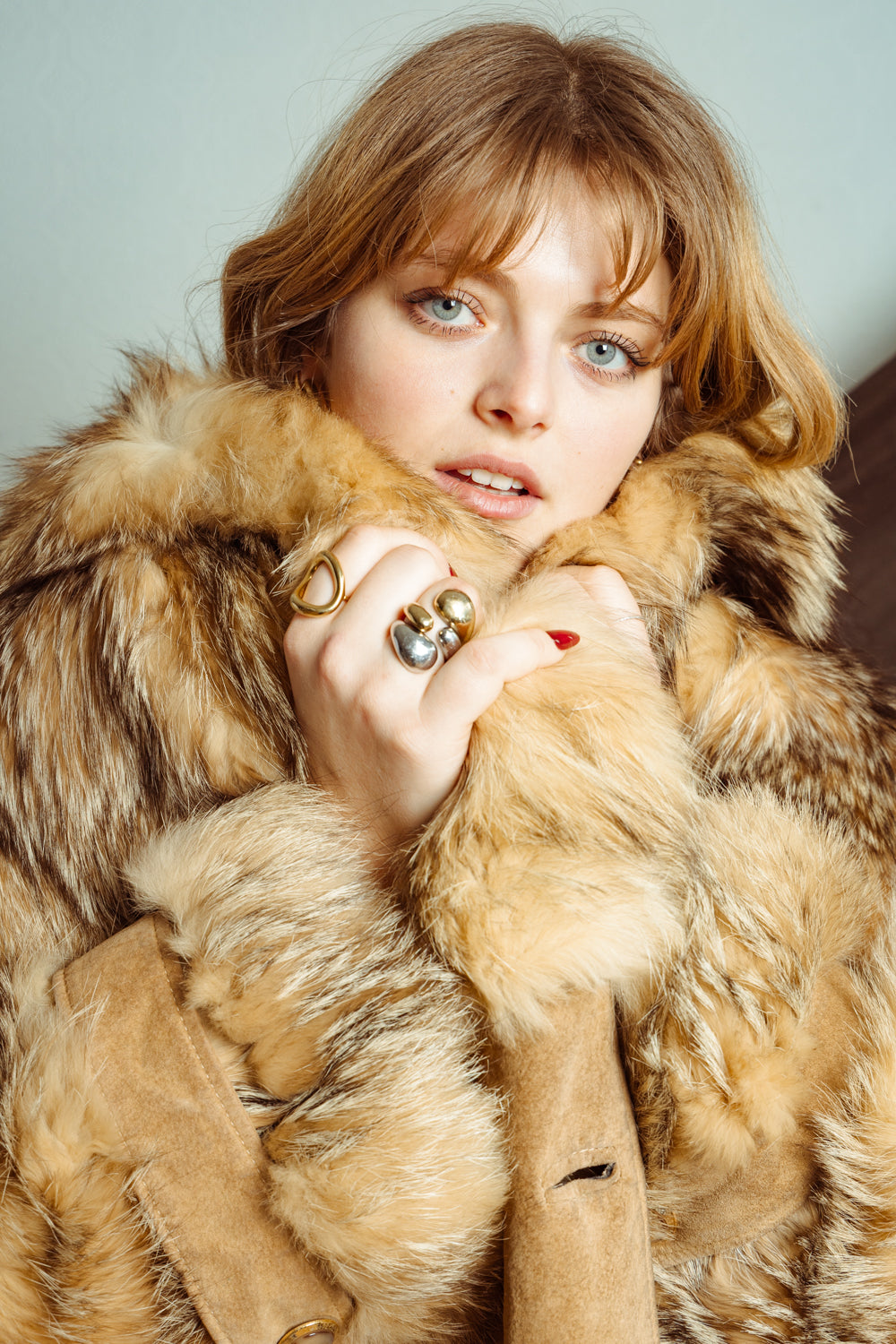 Vintage 80’s Luxe Fox Fur and Suede Coat