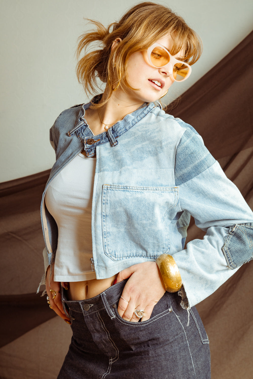 Upcycled Vintage Denim Patchwork Jacket