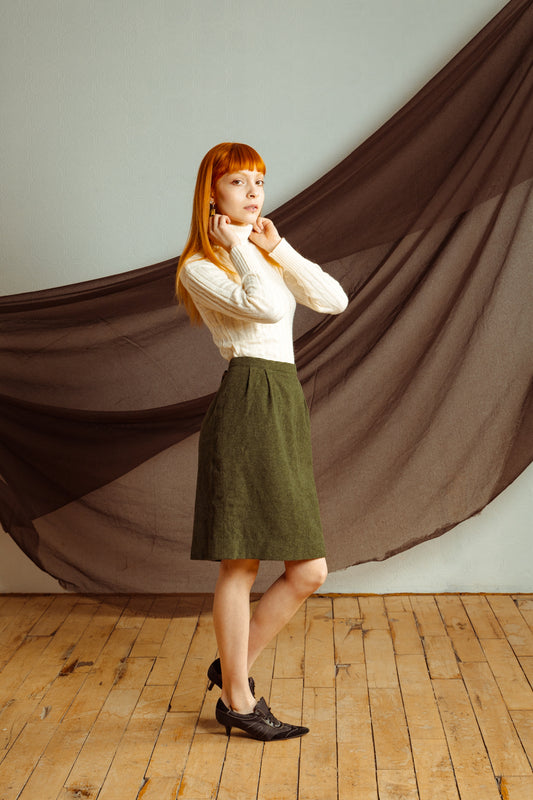 Vintage CELINE Cashmere High-Waist Skirt