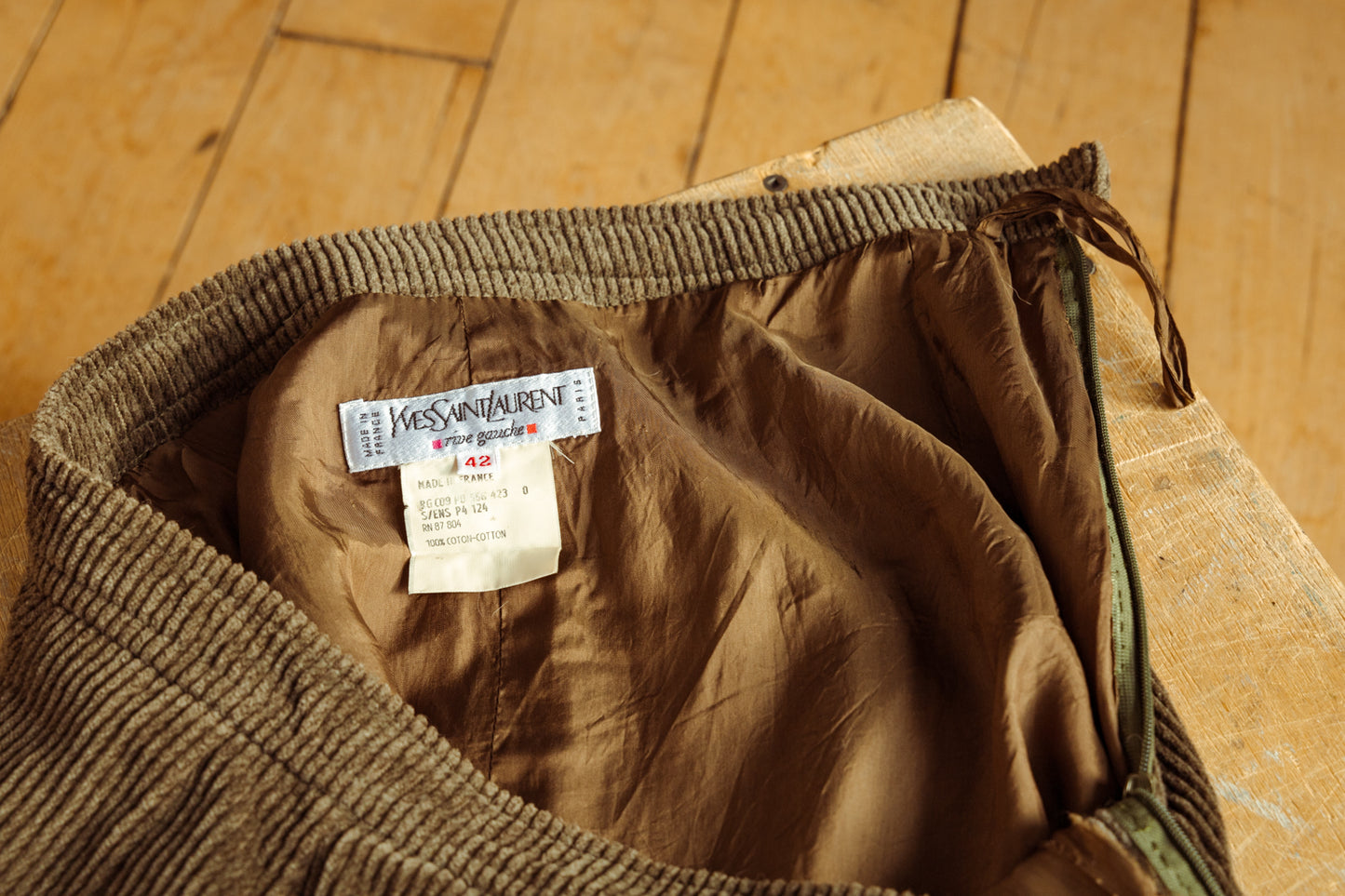 Vintage 80s Corduroy Skirt Yves Saint Laurent