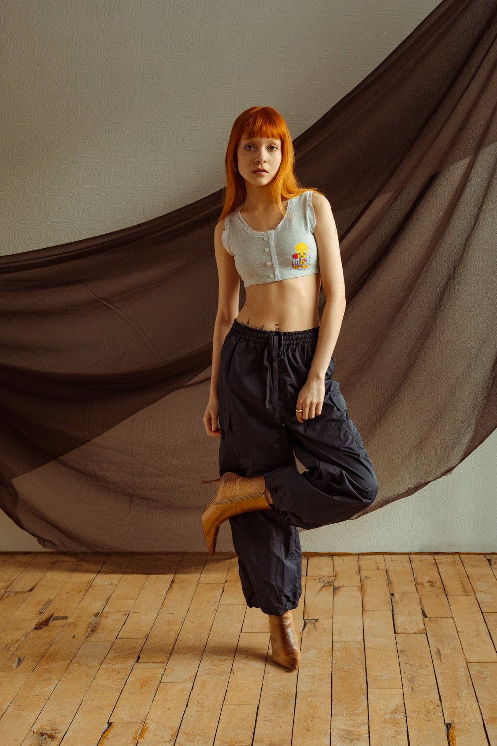 Vintage 90s Tweety Bird Crop Tank Top