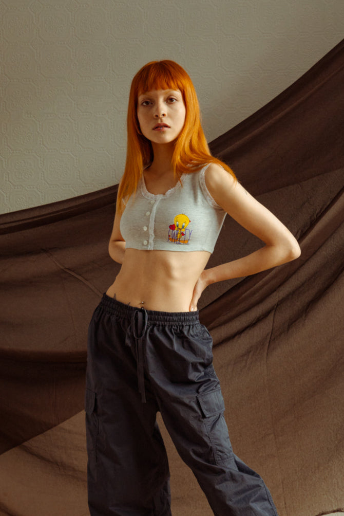 Vintage 90s Tweety Bird Crop Tank Top