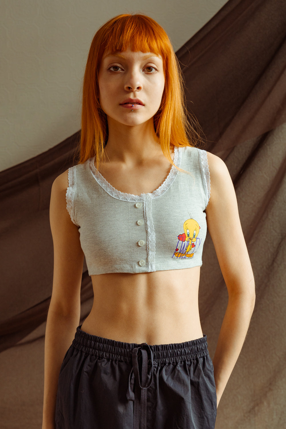 Vintage 90s Tweety Bird Crop Tank Top