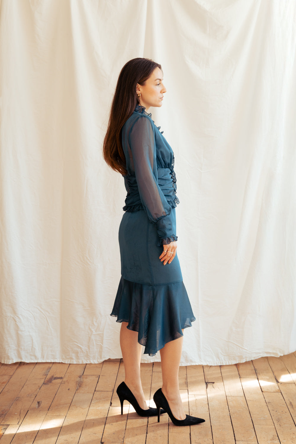 Vintage Y2K teal two piece outfit