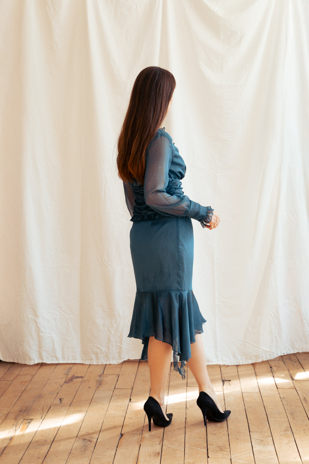 Vintage Y2K teal two piece outfit