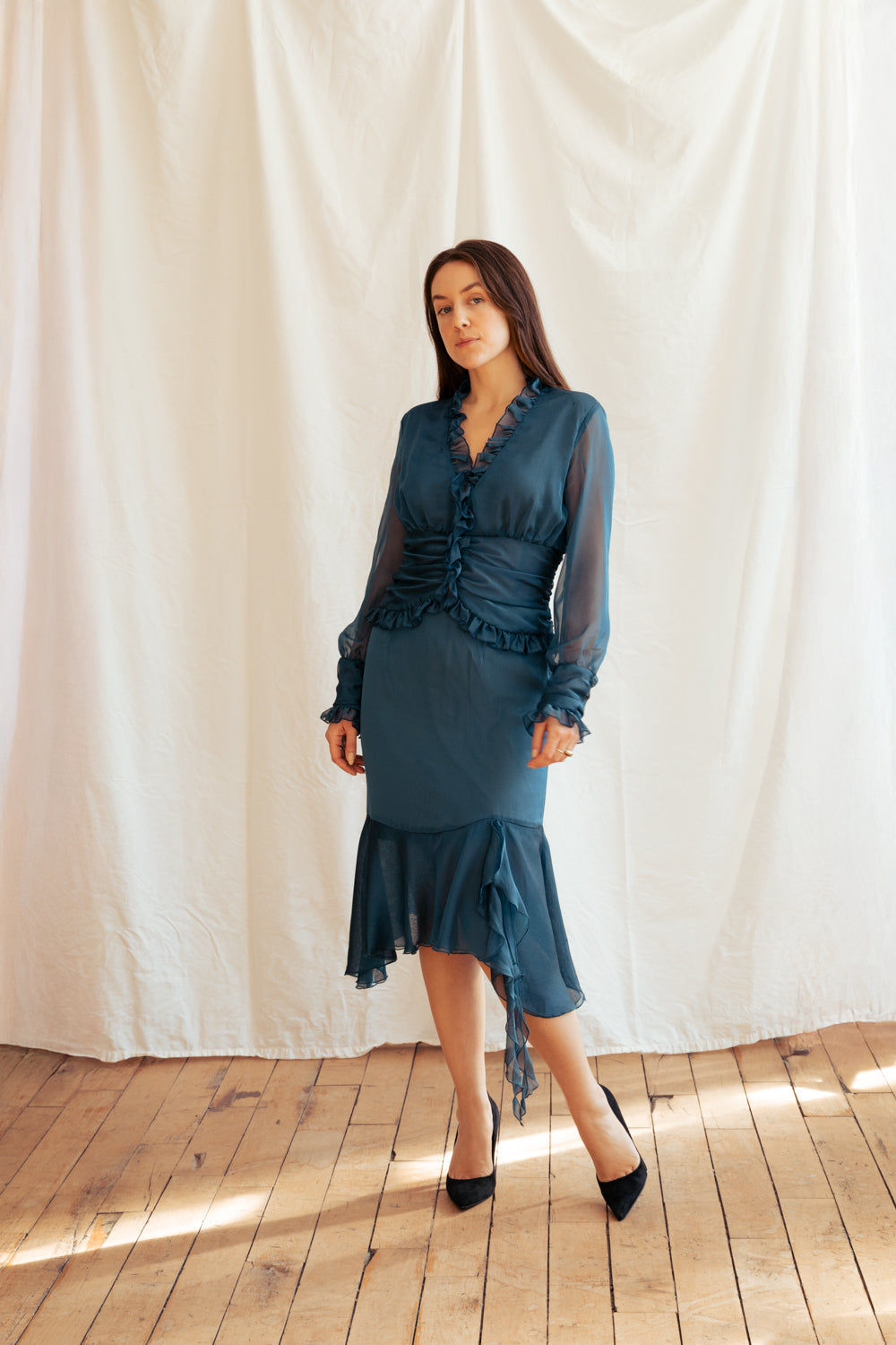 Vintage Y2K teal two piece outfit