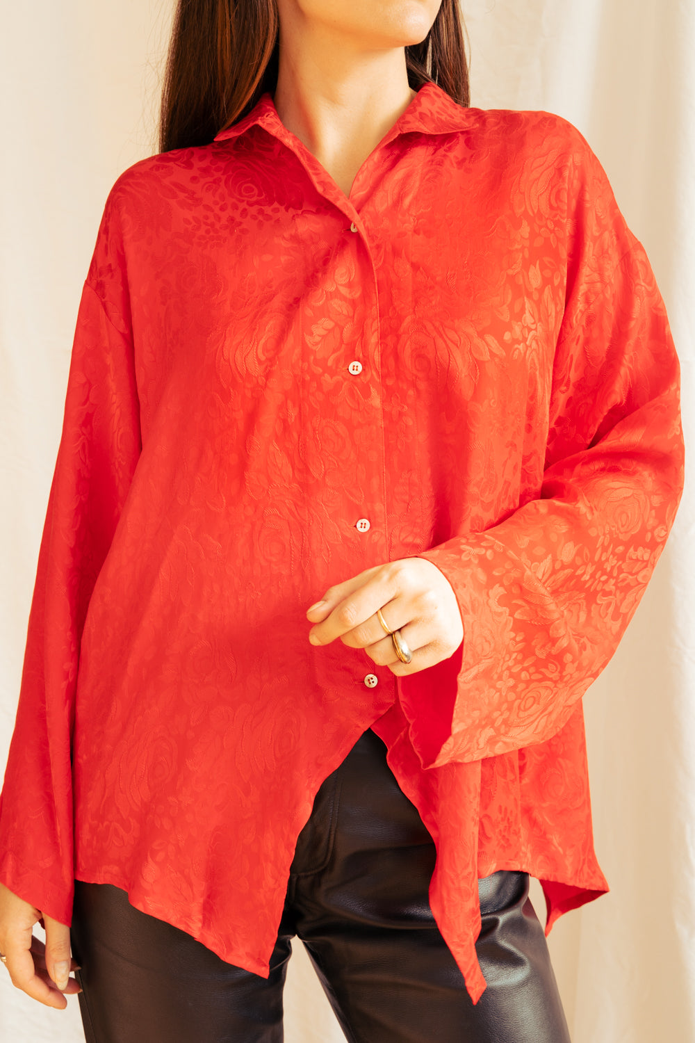 Vintage 80's Asymmetrical Silk Blouse