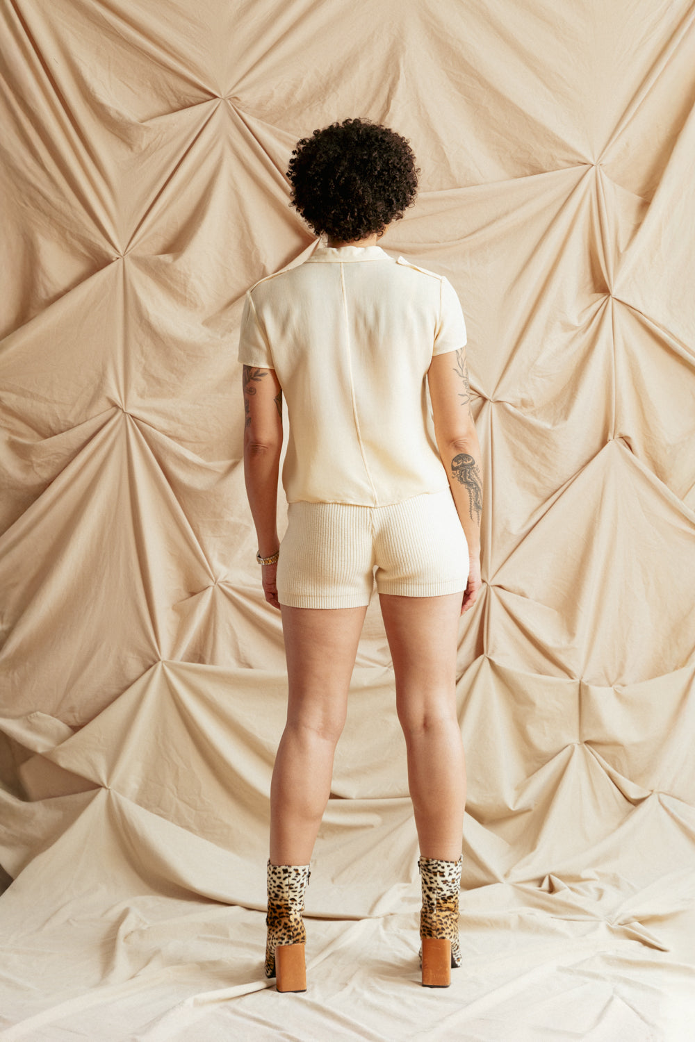 Vintage 80s Cream Lightweight Silk Blouse