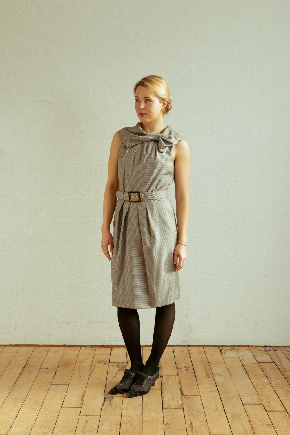 ESCADA Houndstooth Retro Dress with Matching Belt