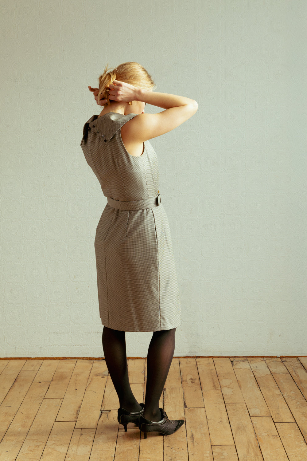 ESCADA Houndstooth Retro Dress with Matching Belt