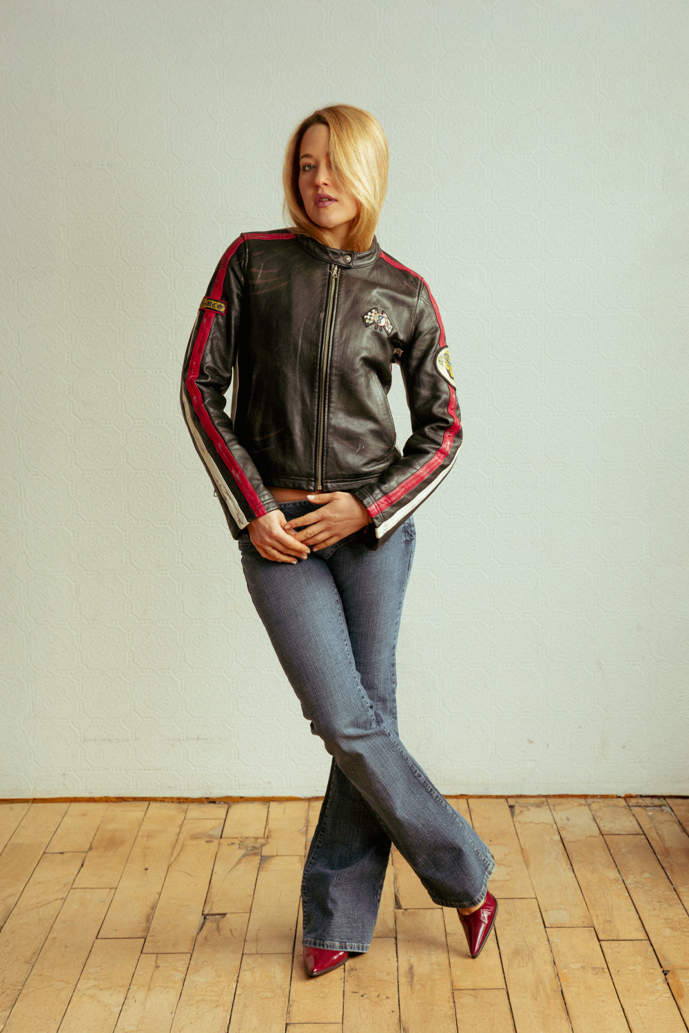 Vintage Y2K Black Leather Motorcycle Jacket