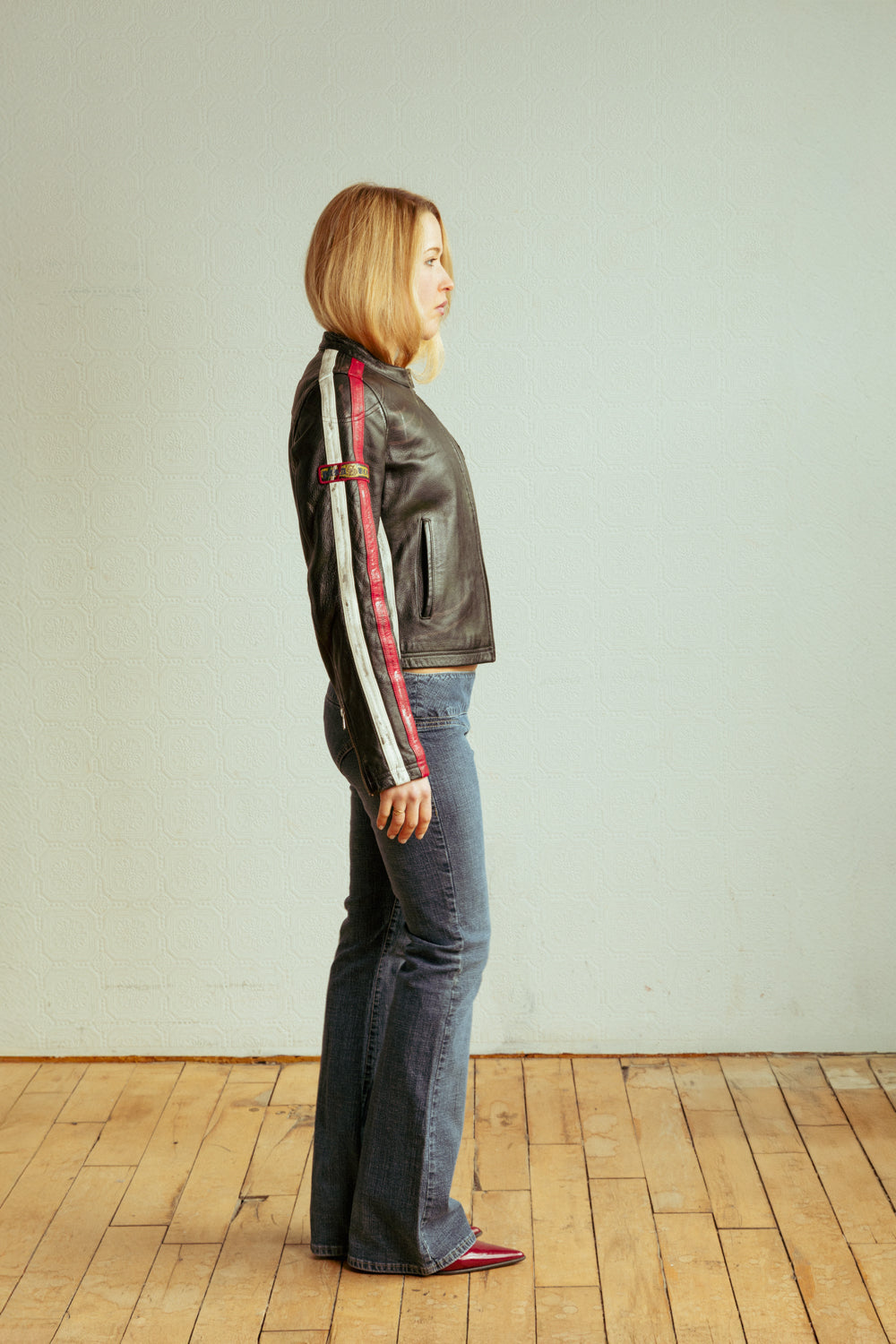 Vintage Y2K Black Leather Motorcycle Jacket